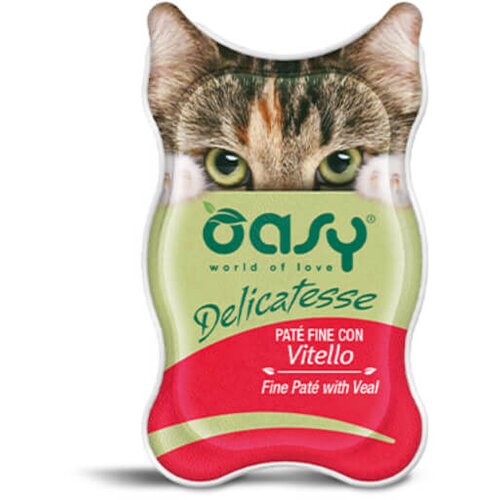 Oasy Delicatesse Adult teletina, pat&eacute; v posodici - 85 g 85 g Cene