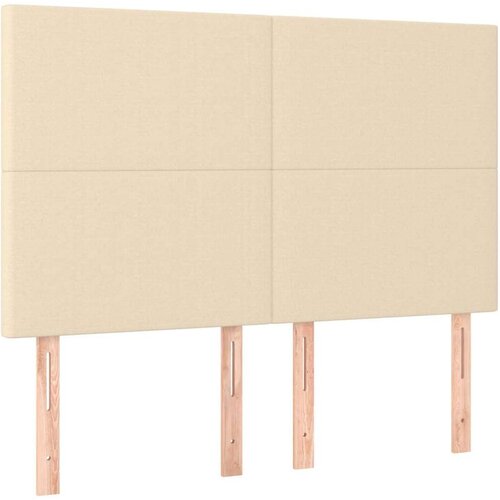VidaXL Krevet s oprugama i madracem krem 140 x 190 cm od tkanine Slike