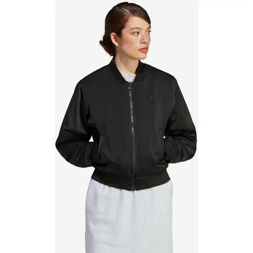 Adidas Bomber jakna za žene, boja: crna, za prijelazno razdoblje, HA7157-black