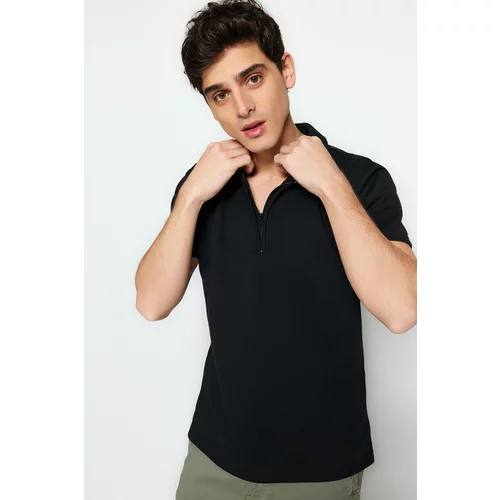Trendyol Polo T-shirt - Black - Fitted