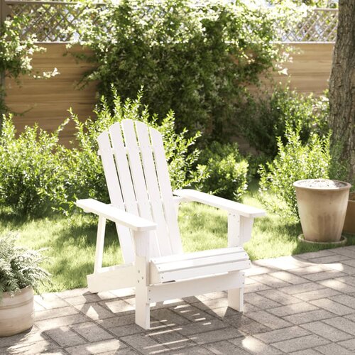 VidaXL Stolica Adirondack bijela 69 x 85 x 90,5 cm od masivne jelovine Slike