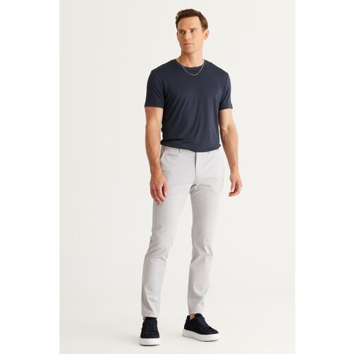 AC&Co / Altınyıldız Classics Men's Stones Slim Fit Slim Fit Trousers with Side Pockets, Cotton Diagonal Patterned Flexible Trousers. Slike