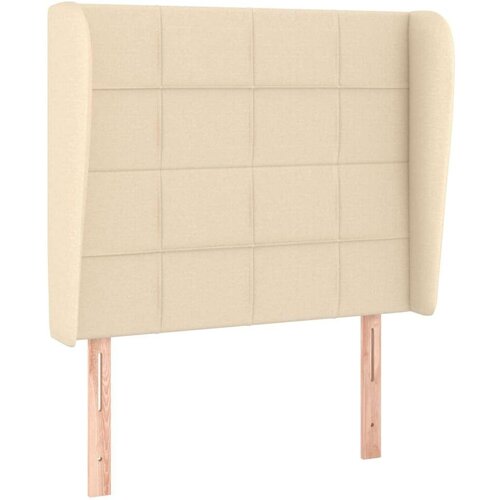  Uzglavlje s u&amp;scaron;ima krem 103x23x118/128 cm od tkanine Slike