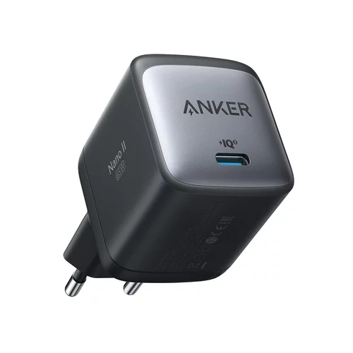Anker PowerPort Nano II GaN 65W USB C x1, 65W, EU, Black mrežni adapter