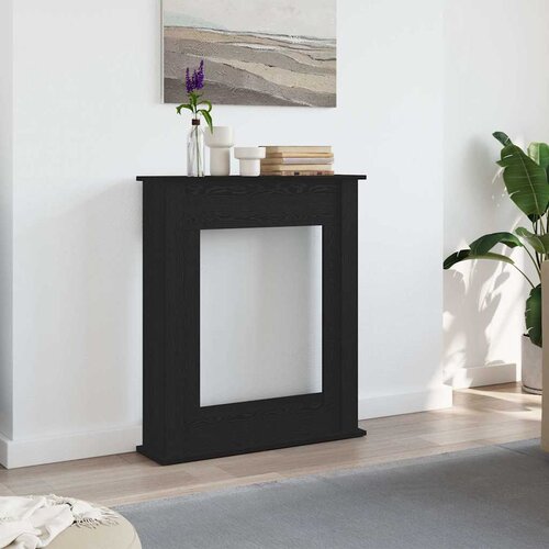 vidaXL Okvir za kamin črn hrast 75x20x87,5 cm inženirski les Cene