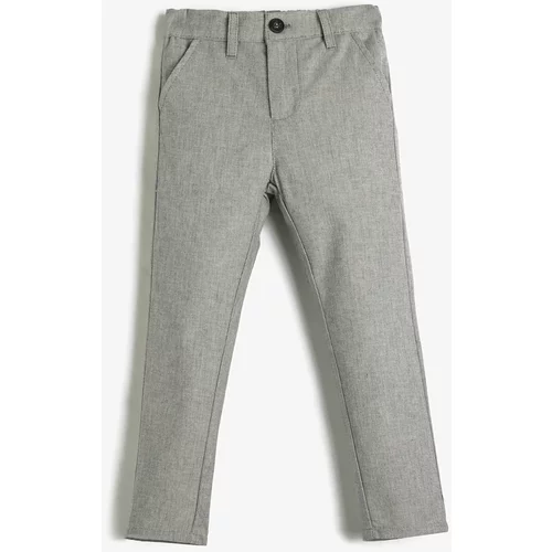 Koton Fabric Trousers Pocket Ribbed Cotton Adjustable Elastic Waist
