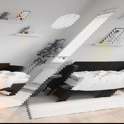 vidaXL Dnevni krevet na razvlačenje s madracima crni 80x200 cm baršun Cijene