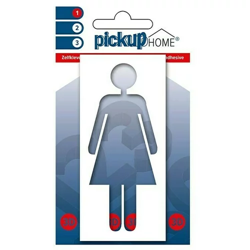 Home nalepka pickup 3D frame (motiv: ženska, višina: 10 cm, bele barve)