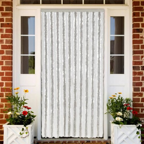 VidaXL Zastor protiv muha svjetlosivi i bijeli 100 x 220 cm od &amp;scaron;enila Slike