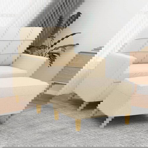 vidaXL fotelj s stolčkom za noge krem 60 cm blago Cene