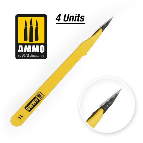 AMMO by MIG Jimenez standard blade straight &ndash; 4 pcs (ravna sečiva za modelarski skalpel) Cene