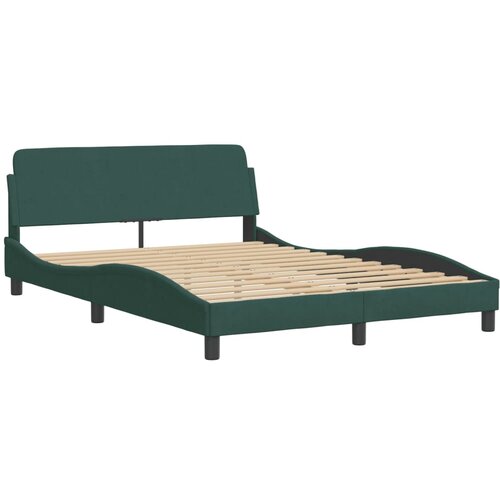 VidaXL Posteljni okvir z vzglavjem temno zelen 140x190 cm žamet, (21072810) Slike
