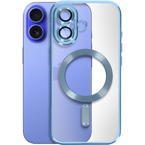 AVIZAR Ohišje MagSafe za iPhone 16 Silikonski kromirani okvir, Svetlo modra, (5000011997) Cene