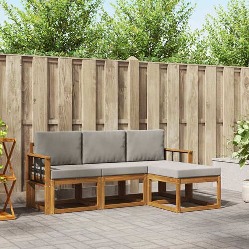  Set vanjskih sofa 4 kom. Prirodna i svijetlo siva Cene