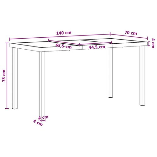  Vrtni set za objed 5 pcs Crna i antracit 140 x 70 x 73 cm - Stol 140 cm +4x stolica Slike