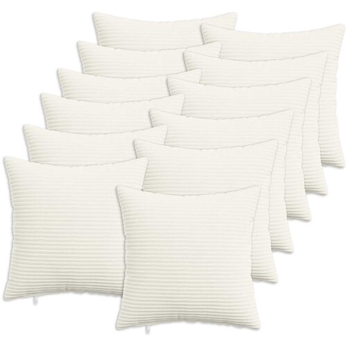  Presvlaka za jastuk 12 pcs HEERLEN Krem 45 x 45 cm Kord Cene