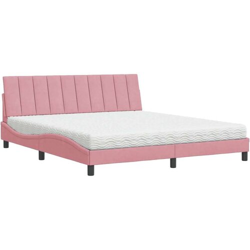 VidaXL krevet s madracem ružičasti 180x200 cm bar&amp;scaron;unasti Slike