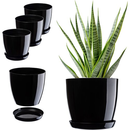 KADAX cvetlični lonec, sadilnik, pokrov, 20 cm, stojalo za rože, črna plastika, 3 kosi., (5000346617) Cene