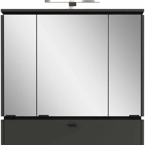 Germania Antracitno siva kopalniška omarica z ogledalom in lučjo 79x80 cm Modesto – Germania