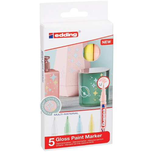 Marker PERMANENTNI SJAJNI LAKIRAJUĆI 1-2MM EDDING 751/5BOJA PASTEL BLISTER Cene