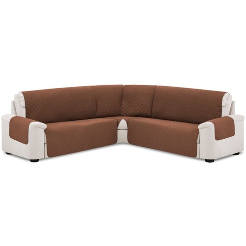SOFA dvostransko pregrinjalo za kotno sedežno garnituro 160x60x60x160 cm bež / rjava eu kvaliteta Slike