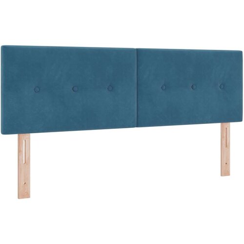  Postelja s podnožjem in vzmetnico Temno modra 140x190 cm Žamet, (22052396) Slike