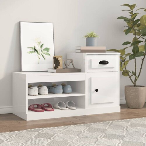 Ormarić za cipele sjajni bijeli 100x42x60 cm konstruirano drvo Cijene