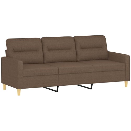  3-dijelni set sofa s jastucima smeđi od tkanine Slike