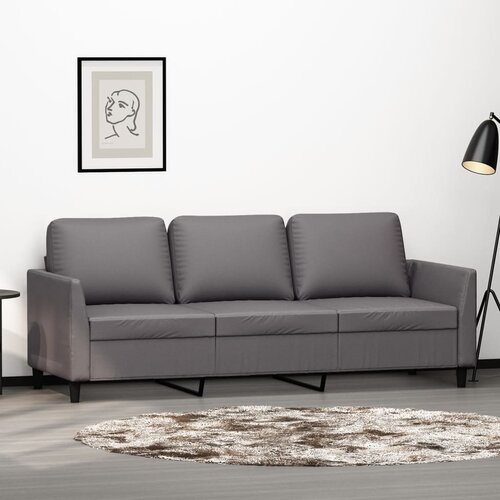 VidaXL Trosjed siva 180 cm od umjetne kože Slike