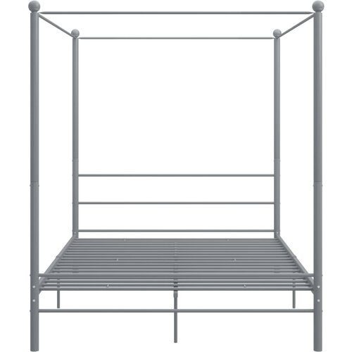  Okvir za krevet s nadstre&amp;scaron;nicom sivi metalni 160 x 200 cm Slike