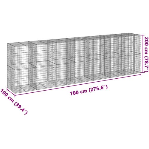  Gabionska ko&amp;scaron;ara s poklopcem 700x100x200 cm pocinčano željezo Slike