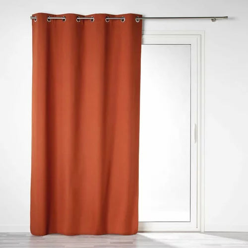 Douceur d intérieur Opečnato oranžna zavesa zatemnitvena iz mikrovlaken 140x260 cm Obscure –