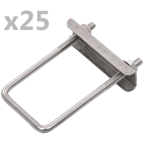 VidaXL u-spojnik za stupove ograde 60 x 40 mm 25 setova Slike