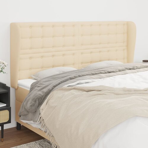  Uzglavlje s u&scaron;ima krem 163x23x118/128 cm od tkanine Cijene