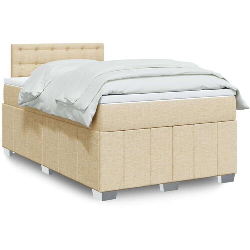  Krevet box spring s madracem krem 120 x 190 cm od tkanine Cijene