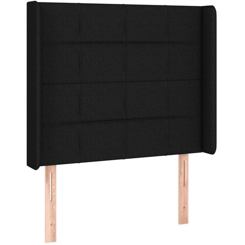  LED uzglavlje crno 83 x 16 x 118/128 cm od tkanine Slike