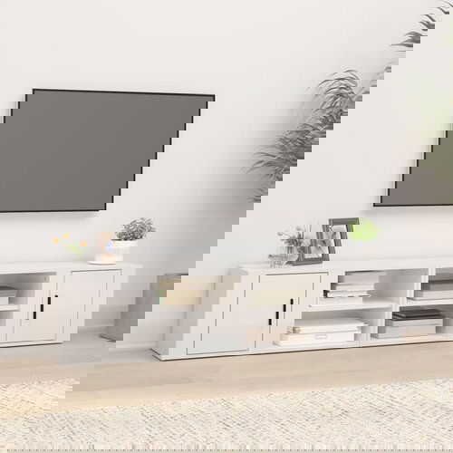 VidaXL TV omarica 2 kosa visok sijaj bela 80x31,5x36 inženirski les Slike