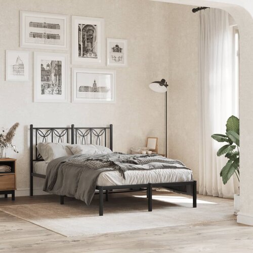  Metalni okvir za krevet s uzglavljem crni 120x190 cm Cijene
