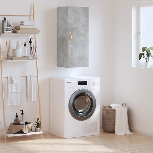 The Living Store Stenska omarica betonsko siva 34,5x34x90 cm - Stenska Omarica, (21429284) Slike