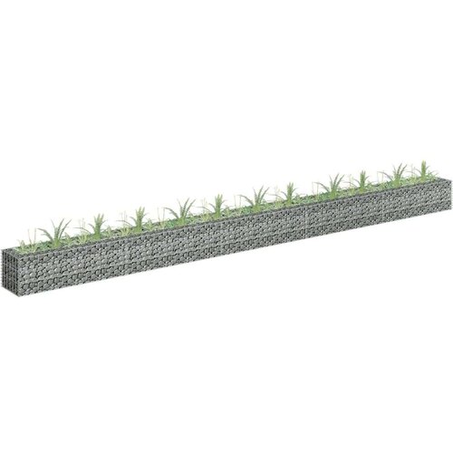 VidaXL Gabionska sadilica od pocinčanog čelika 450 x 30 x 30 cm Slike