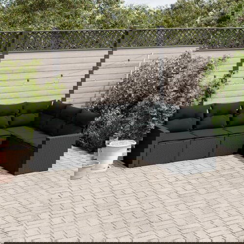 vidaXL 6-dijelni set vrtnih sofa s jastucima crni od poliratana Cijene