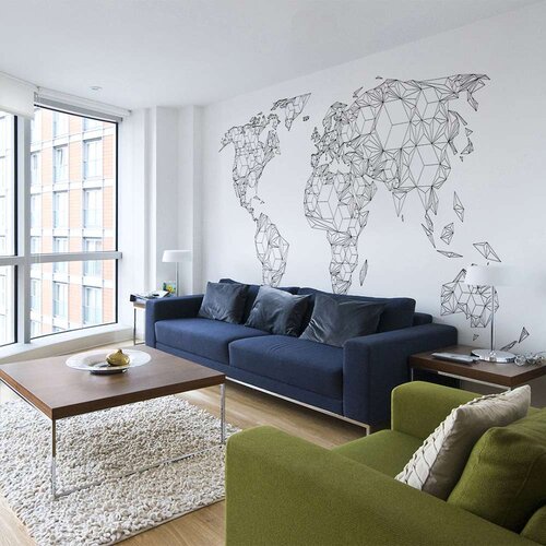  Tapeta XXL - Map of the World - white solids 550x270 Slike