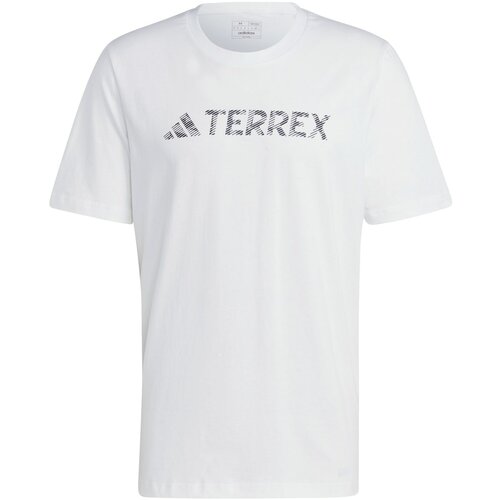 Adidas tx logo tee, muška majica za planinarenje, bela HZ1400 Slike