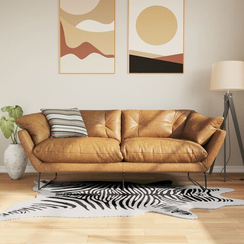 vidaXL Tepih crno-bijeli zebrasti 120 x 170 cm perivi i protuklizni Cijene