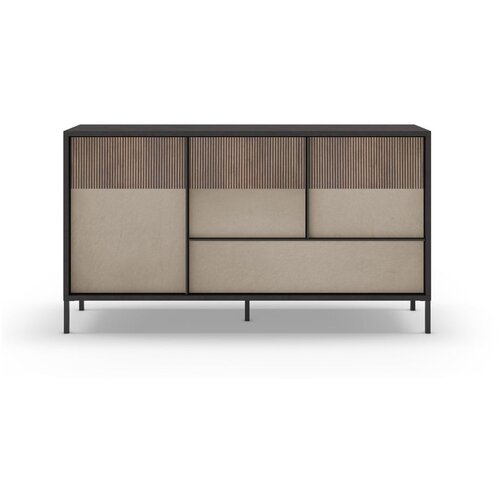Marckeric Antracitno siva/svjetlo smeđa niska komoda 156x86 cm Amalia &amp;ndash; Slike