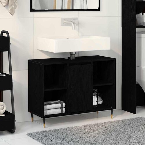  Kupaonski ormar Crna 80 x 33 x 60 cm Konstruirano drvo Cene