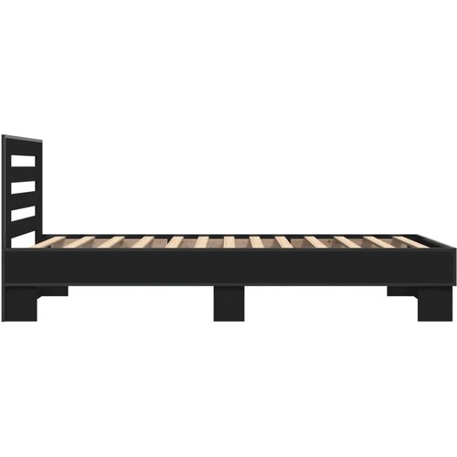  Okvir za krevet crni 75 x 190 cm od konstruirano drvo i metal Slike