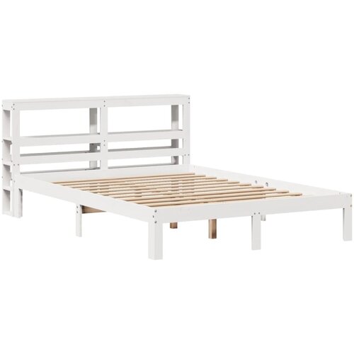 vidaXL Okvir kreveta s uzglavljem bijeli 140 x 190 cm od borovine Cene