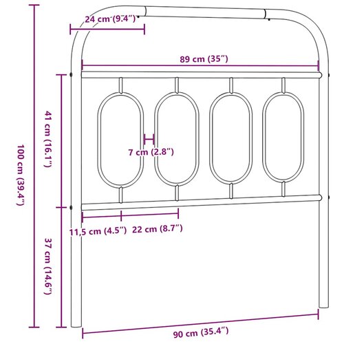  Metalno zamjensko uzglavlje bijelo 90 cm Bijela Slike