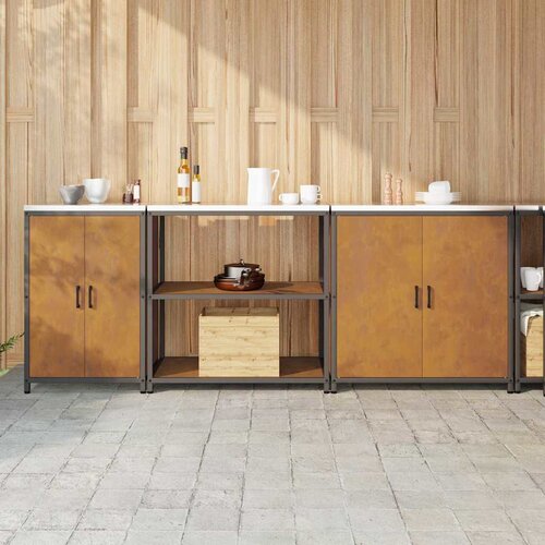 vidaXL Kuhinjski komplet za shranjevanje 3 pcs Rjav 210 x 50 x 92 cm Cene